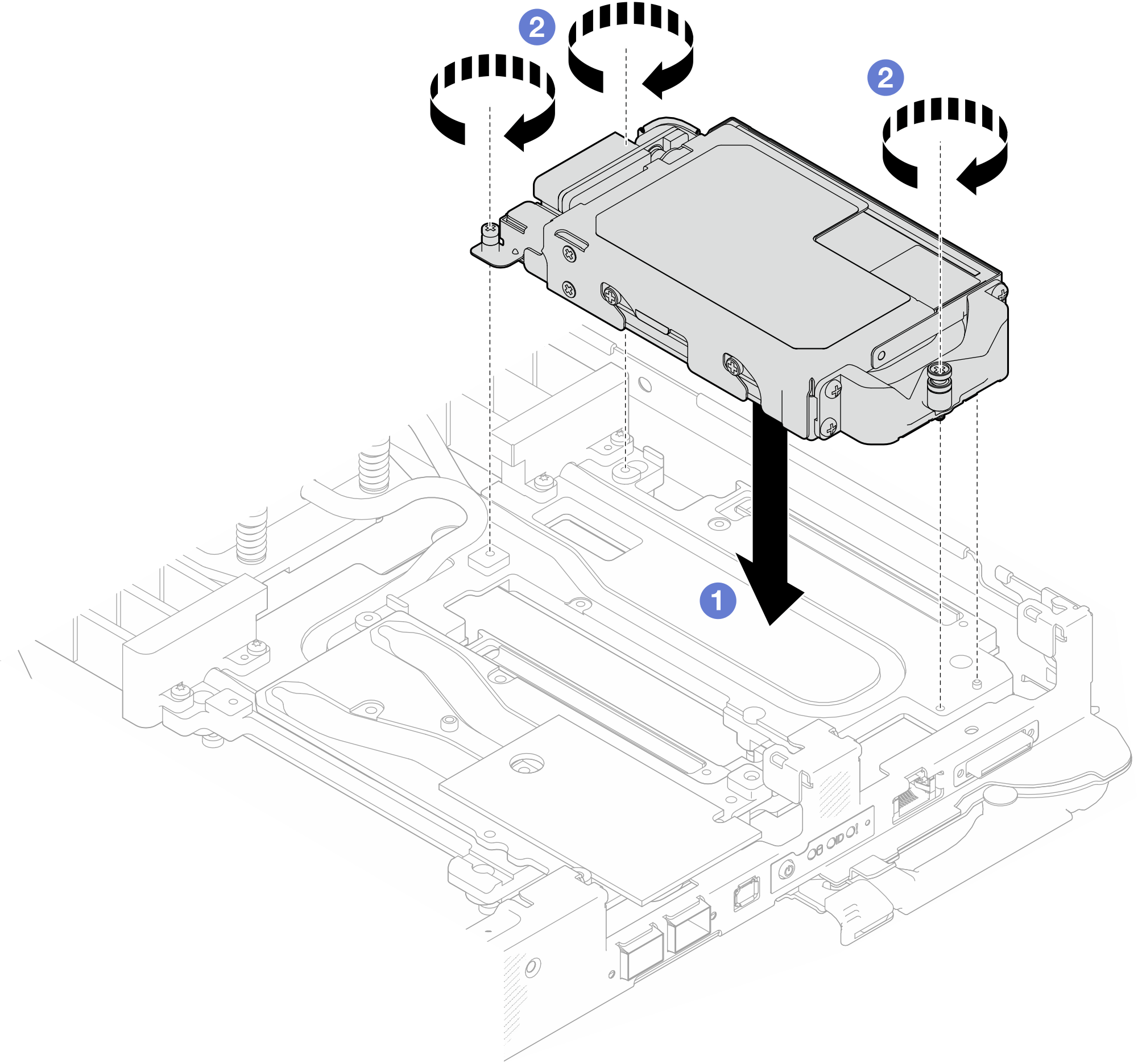 E3.S drive cage assembly installation