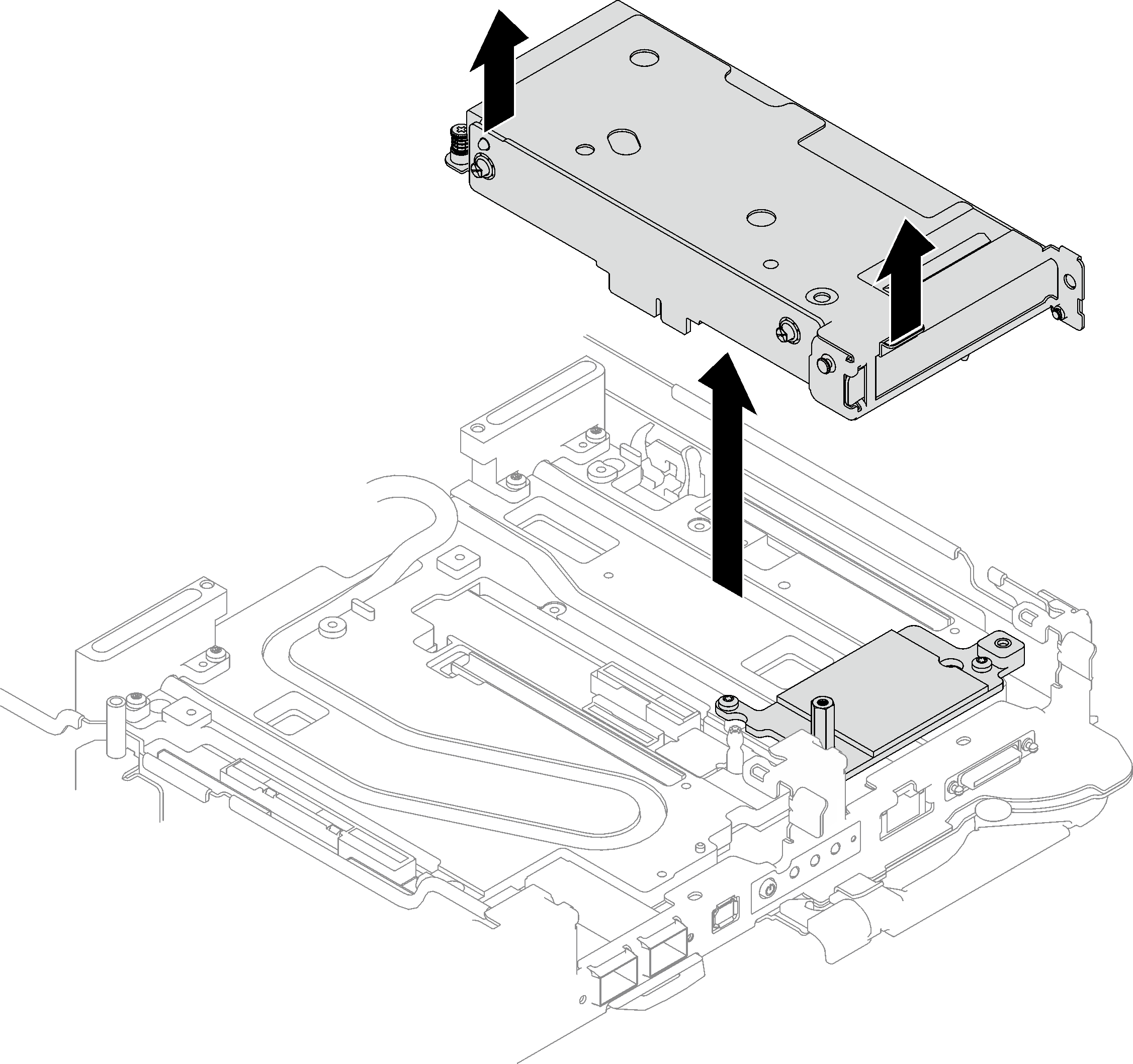 Loosening the PCIe riser assembly