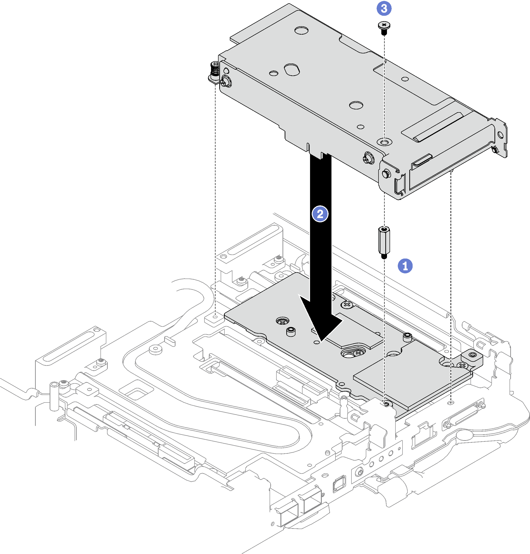 PCIe riser assembly installation