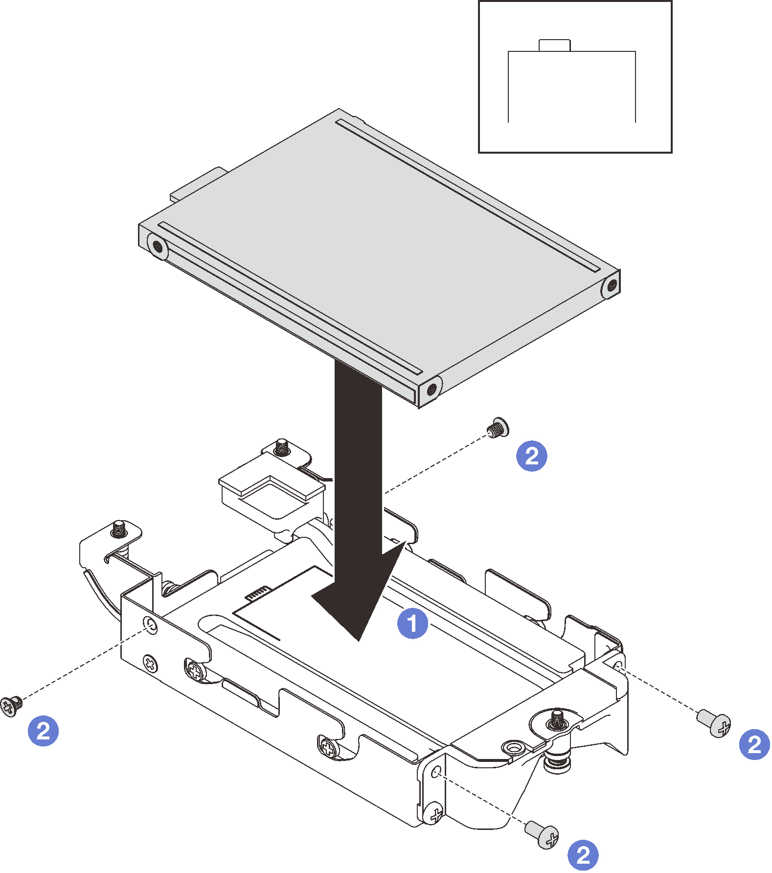 Bottom E3.s drive installation