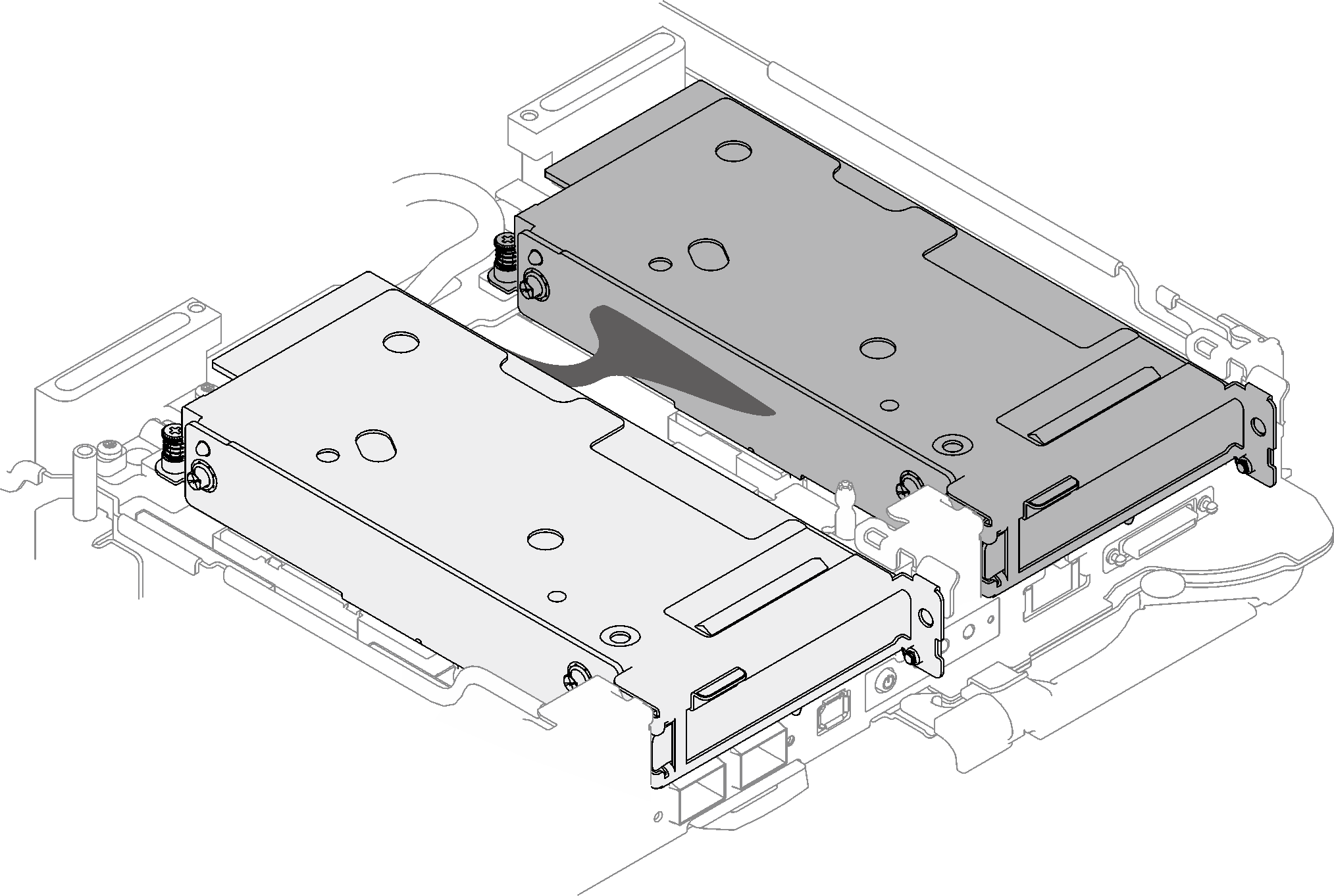 Types of PCIe riser installed in slot 1 and slot 2