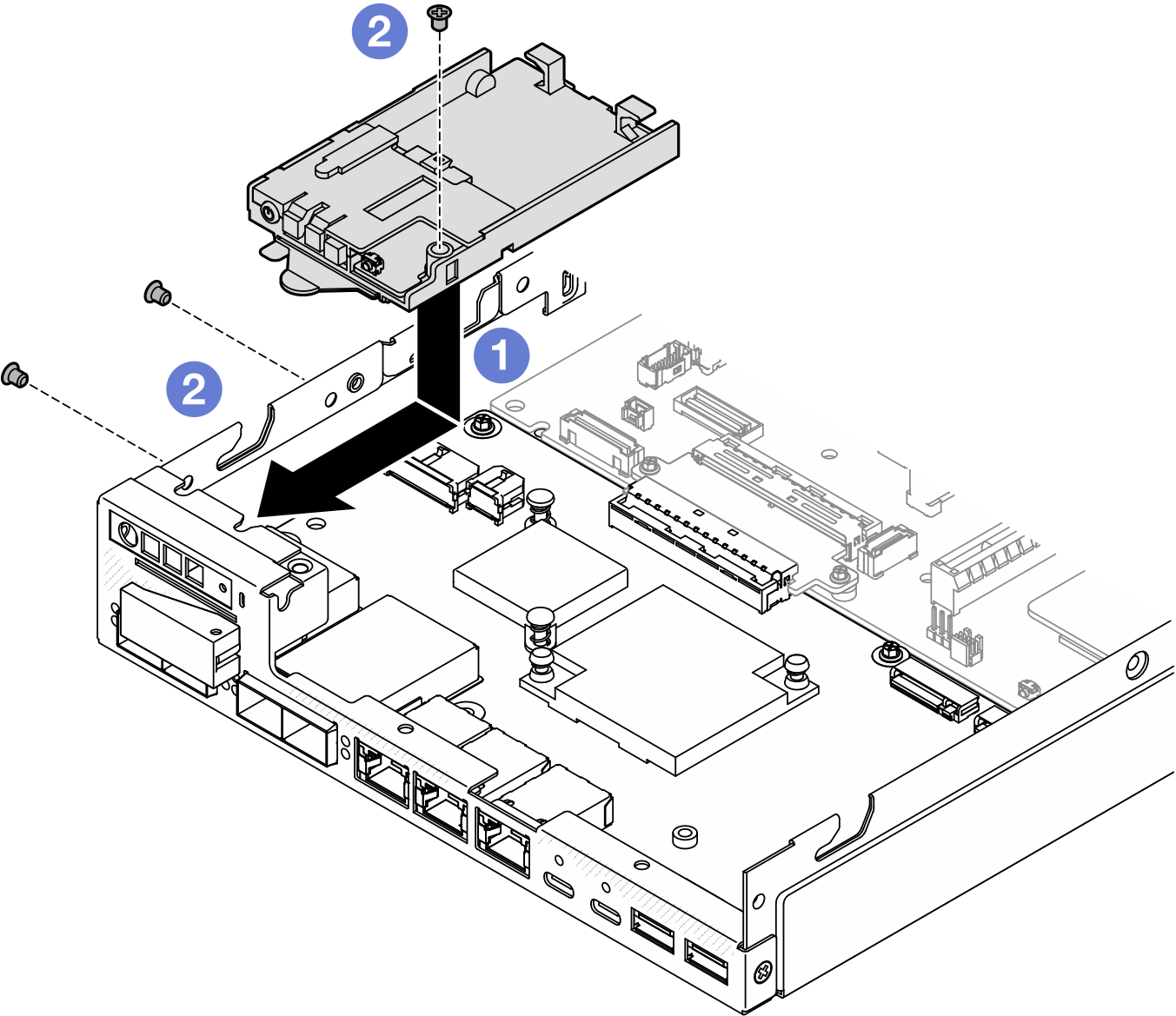 front operator assembly screws