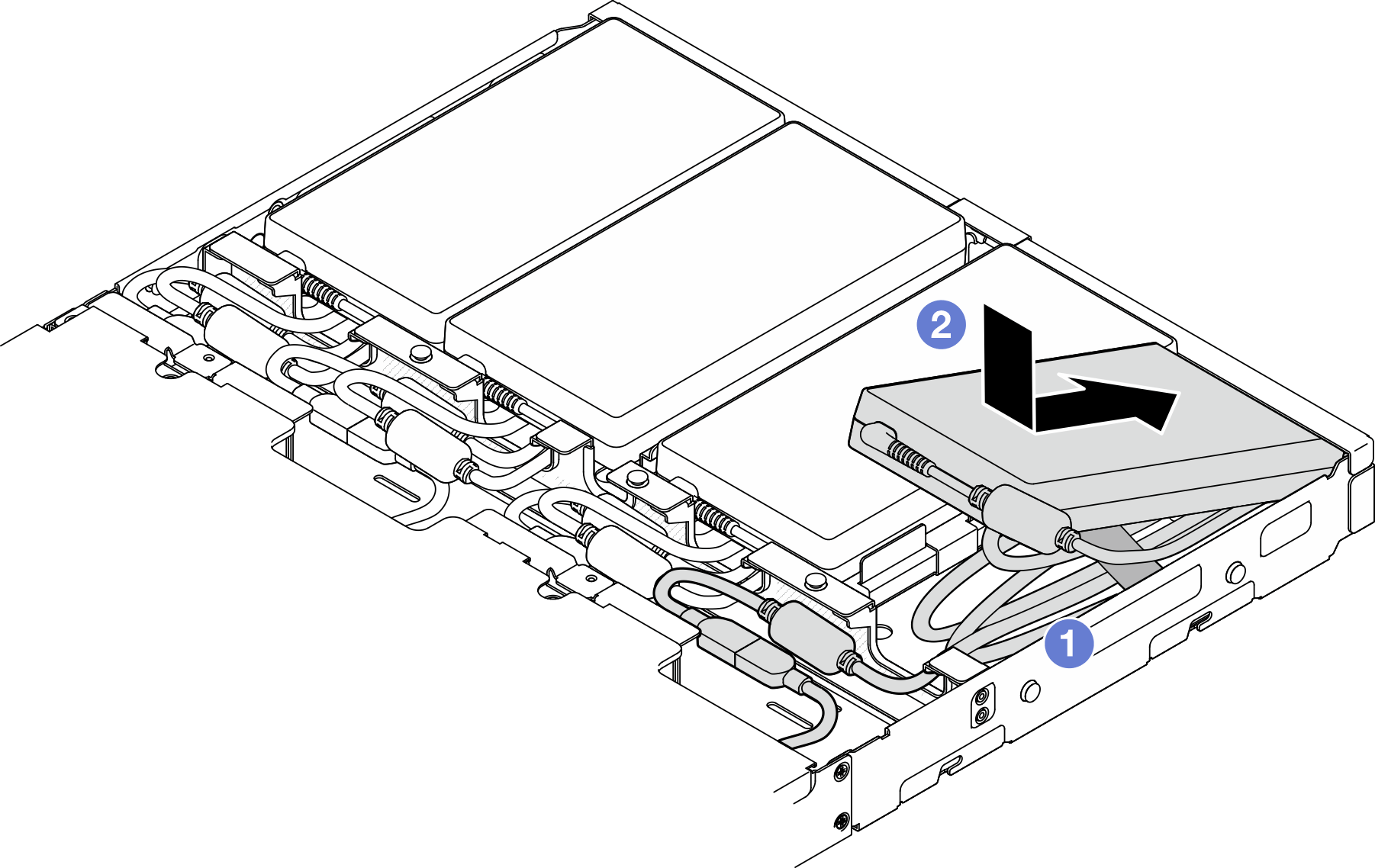 Inserting a power adapter into a cage