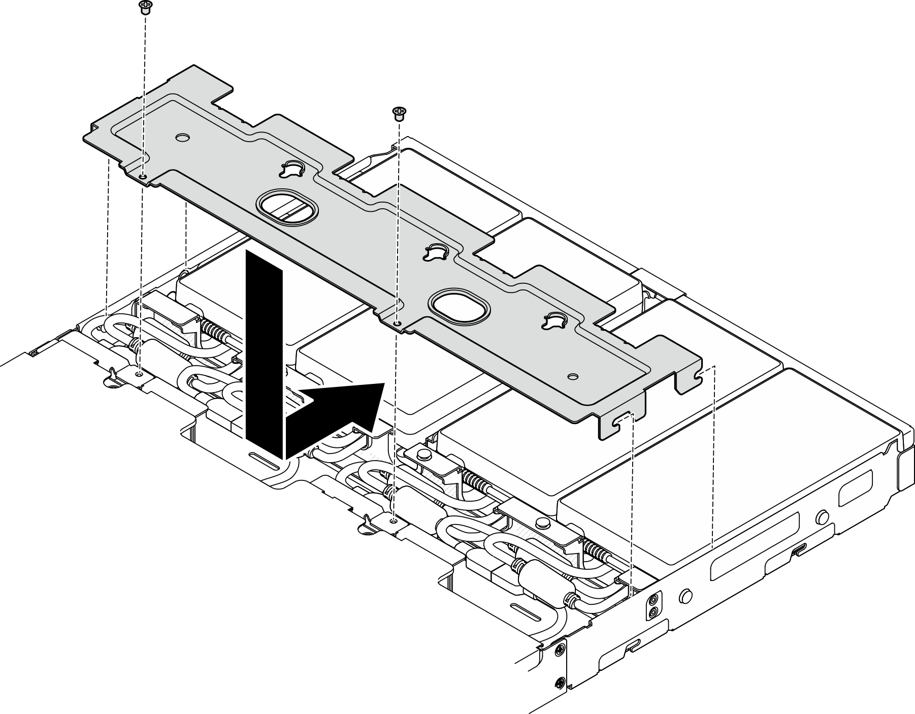 Installing the power cable cover