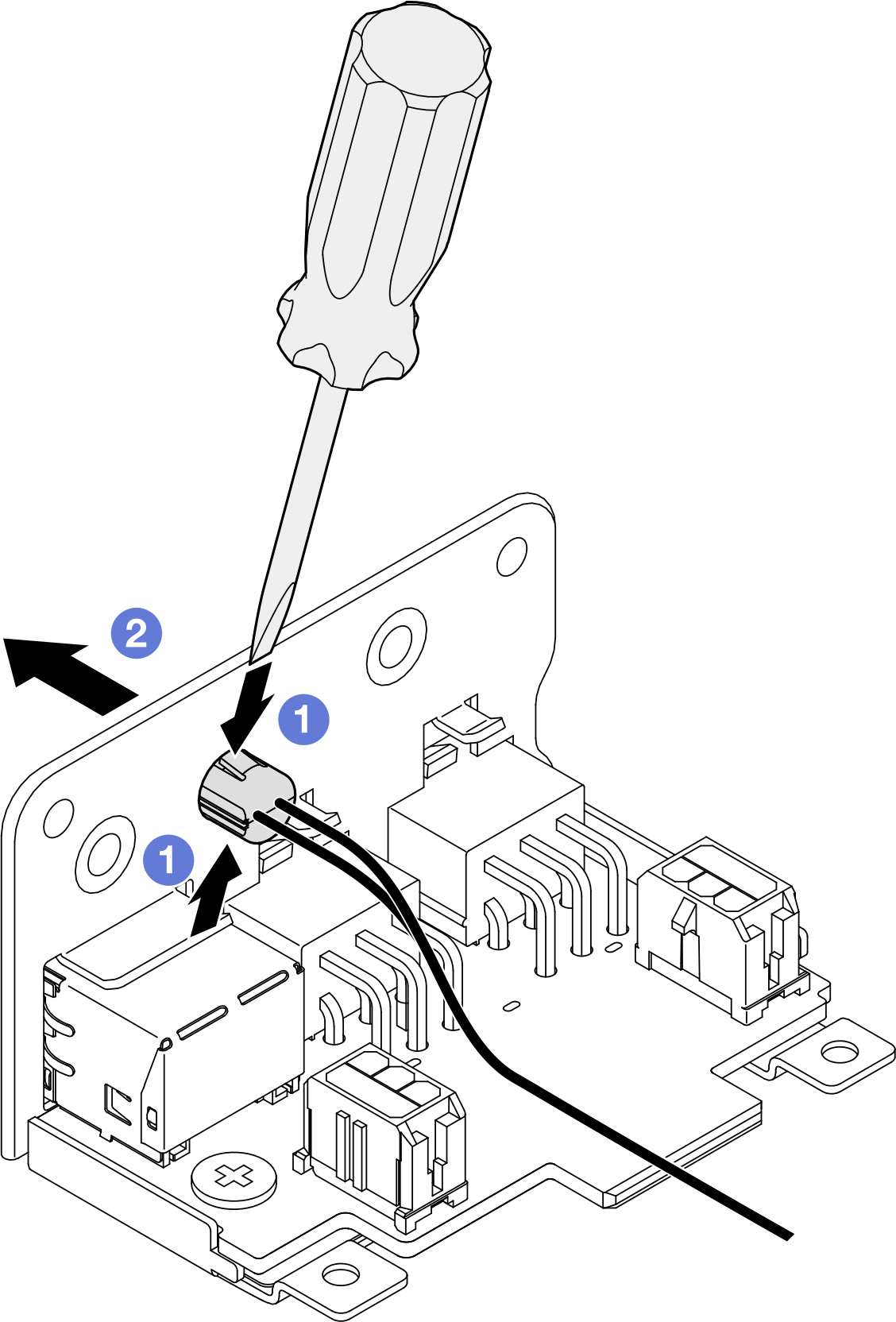 Removing the LED cable from power input board module