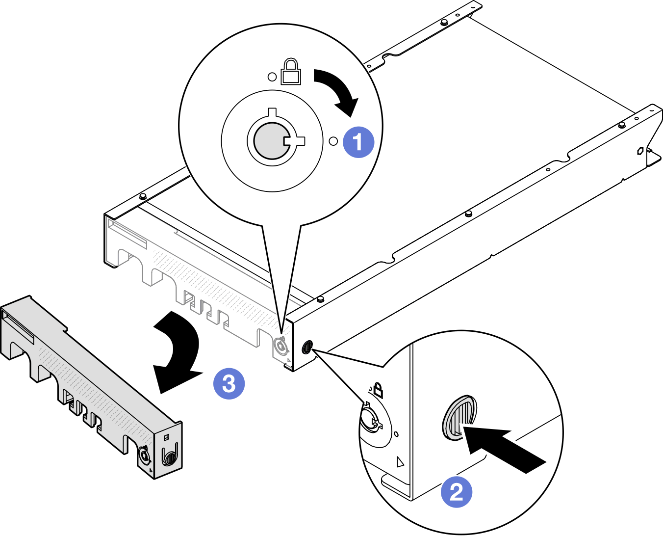 Removing the security bezel from a node sleeve