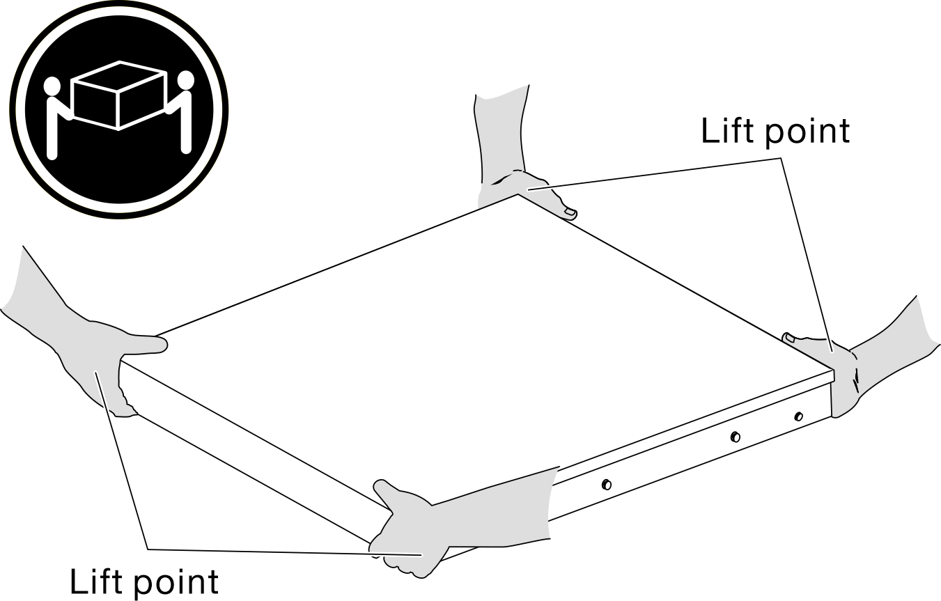 Enclosure removal from rack by lifting