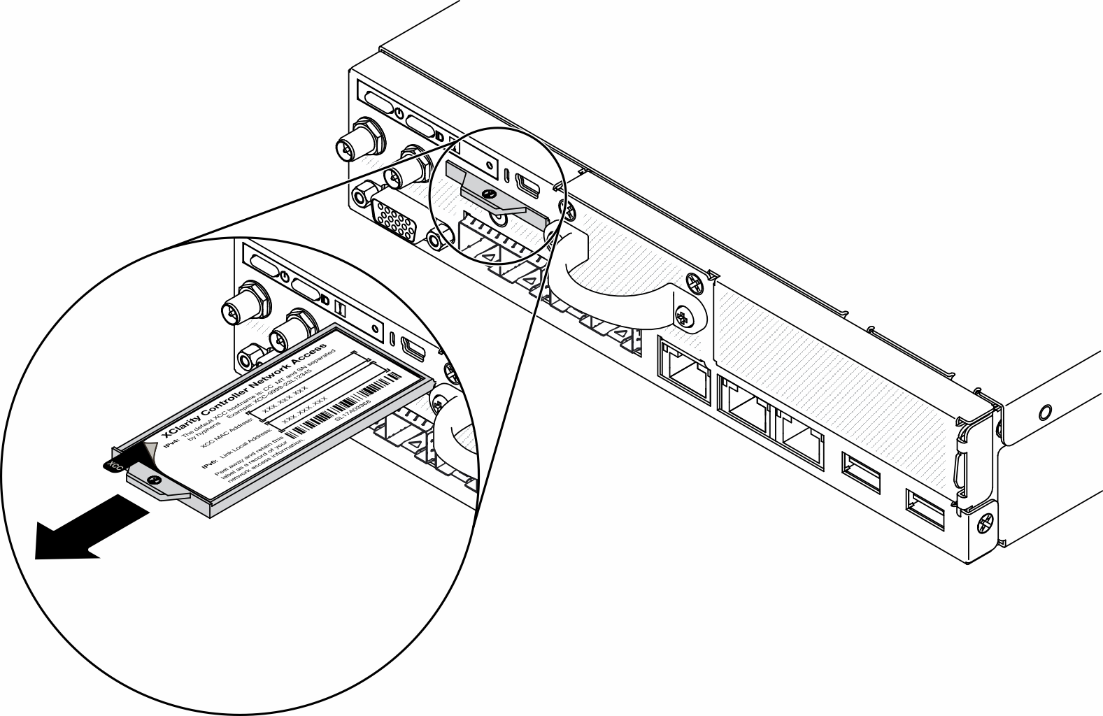 Location of the network access tag