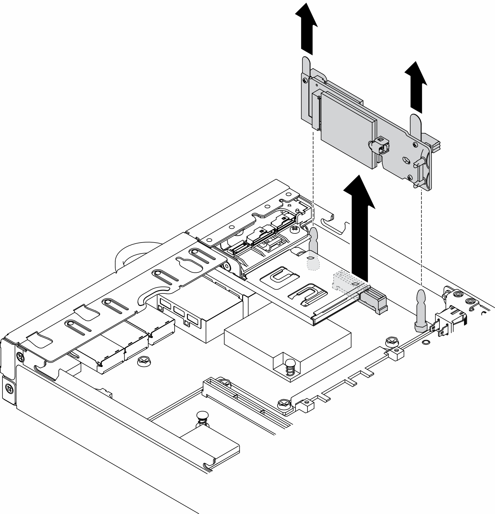 M.2 WLAN/LTE wireless adapter removal