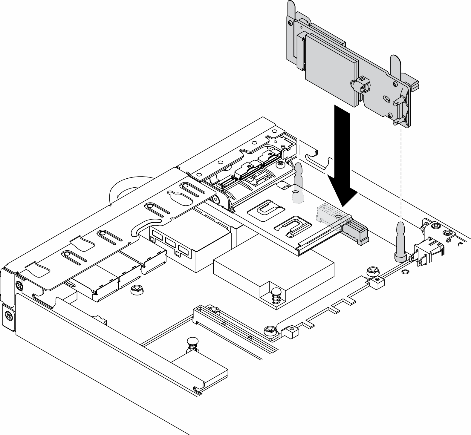 M.2 WLAN/LTE wireless adapter installation