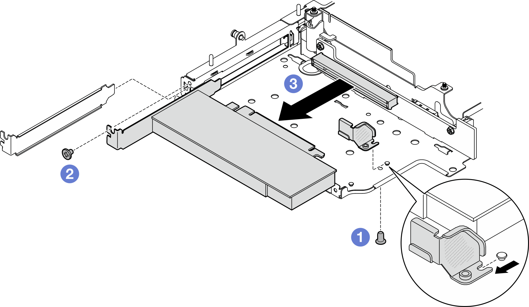 Entfernen des PCIe-Adapters