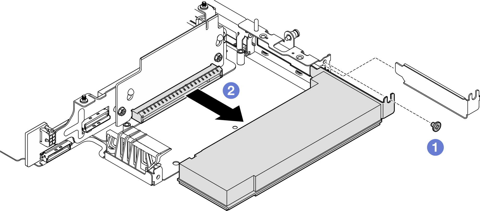 Extracción del adaptador PCIe