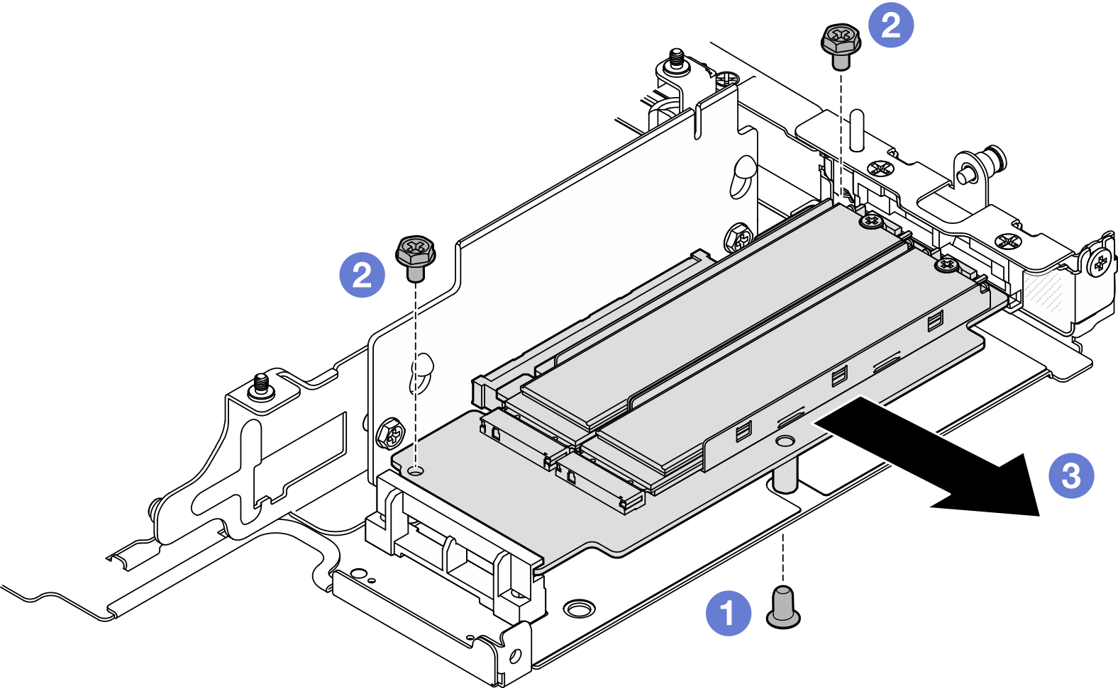 Extracción del adaptador M.2