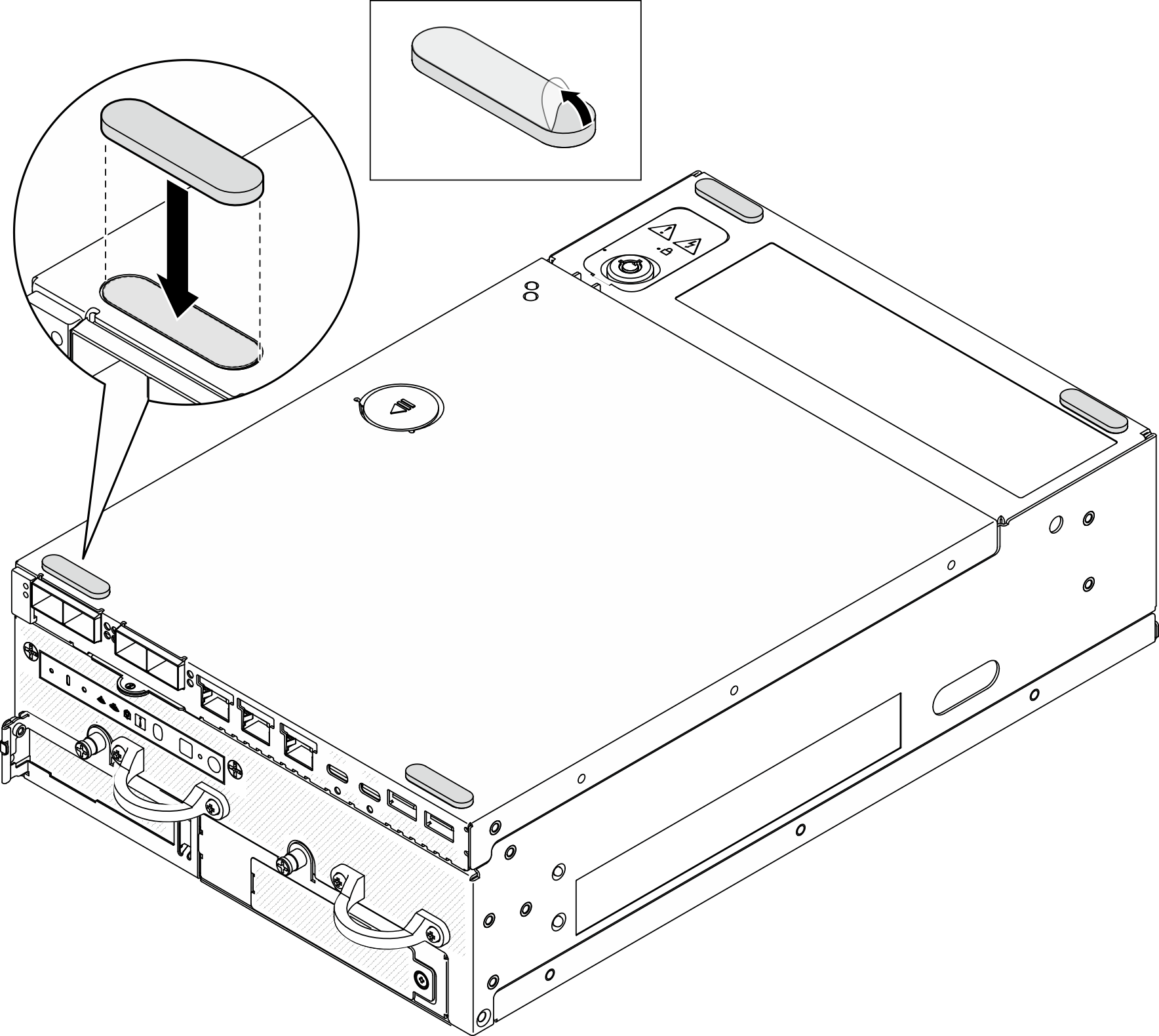 Installing the rubber feet