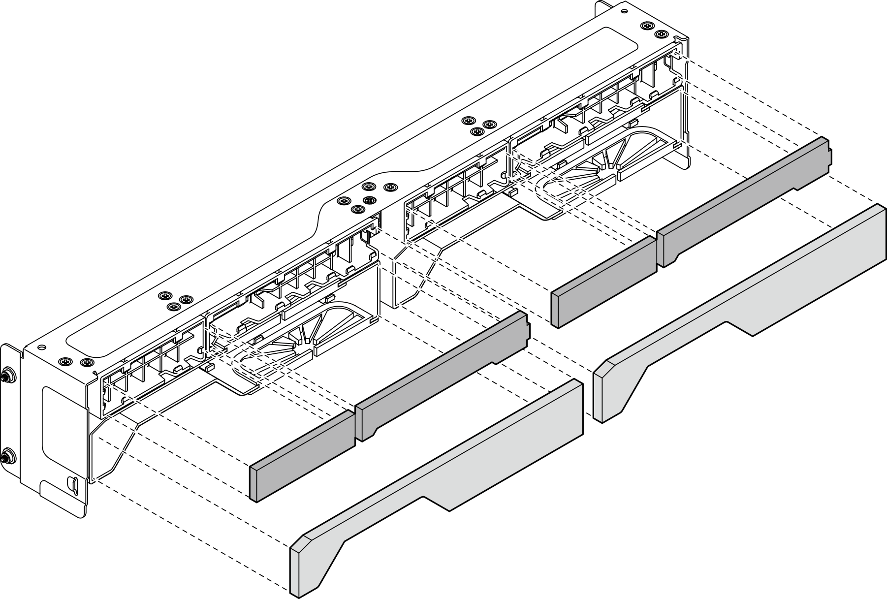 Installing the dust filters