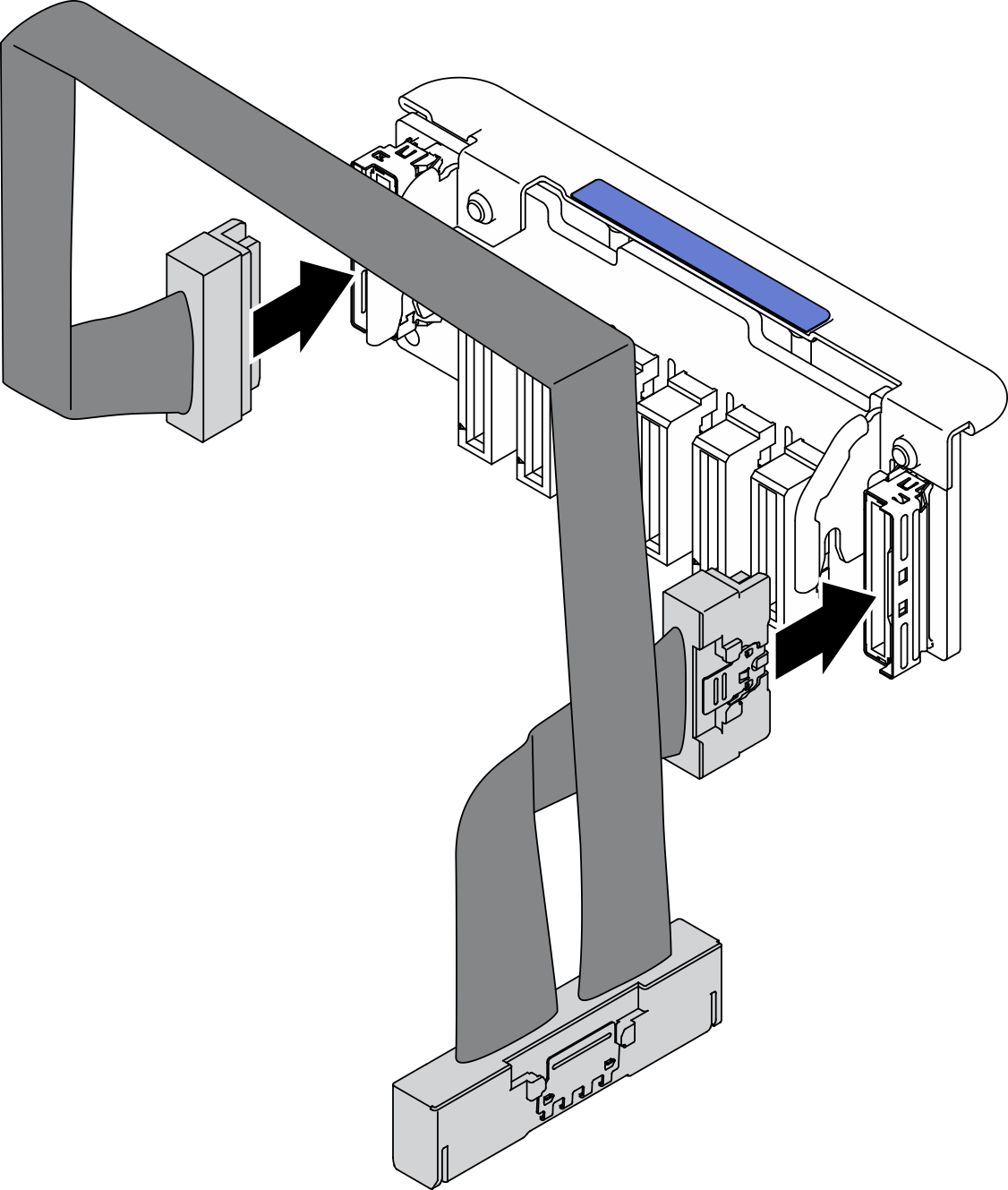 Connecting cable to the EDSFF drive backplane