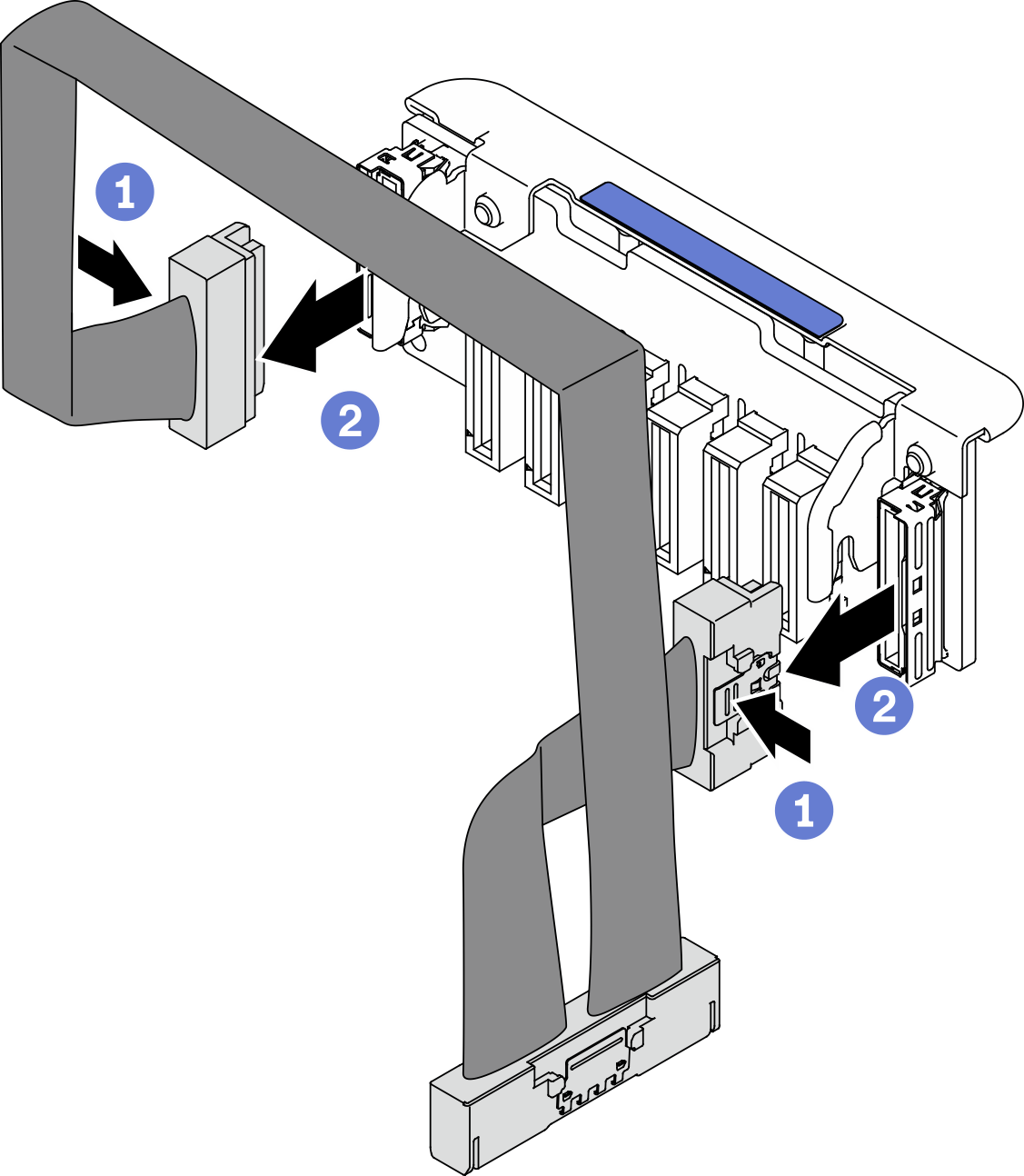 Disconnecting cable from EDSFF backplane