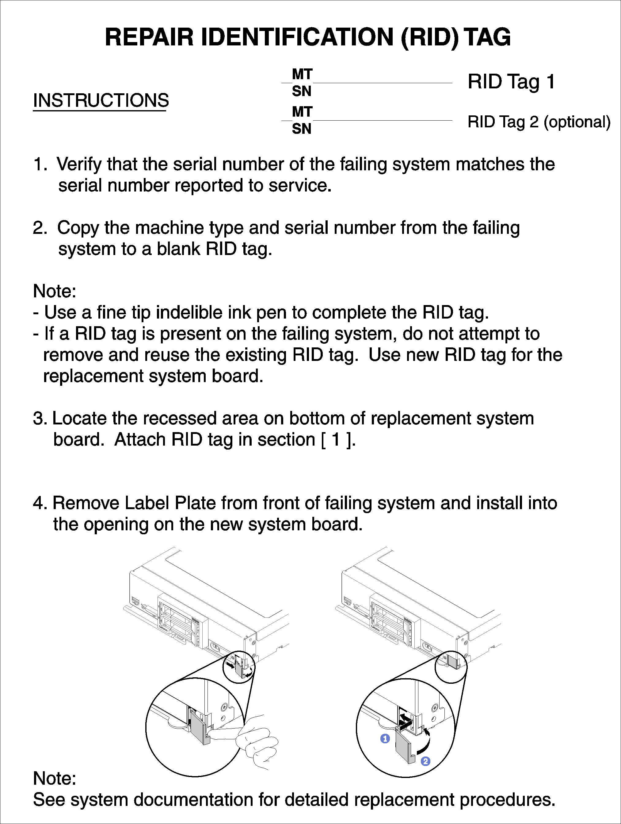 Repair Identification (RID) tag
