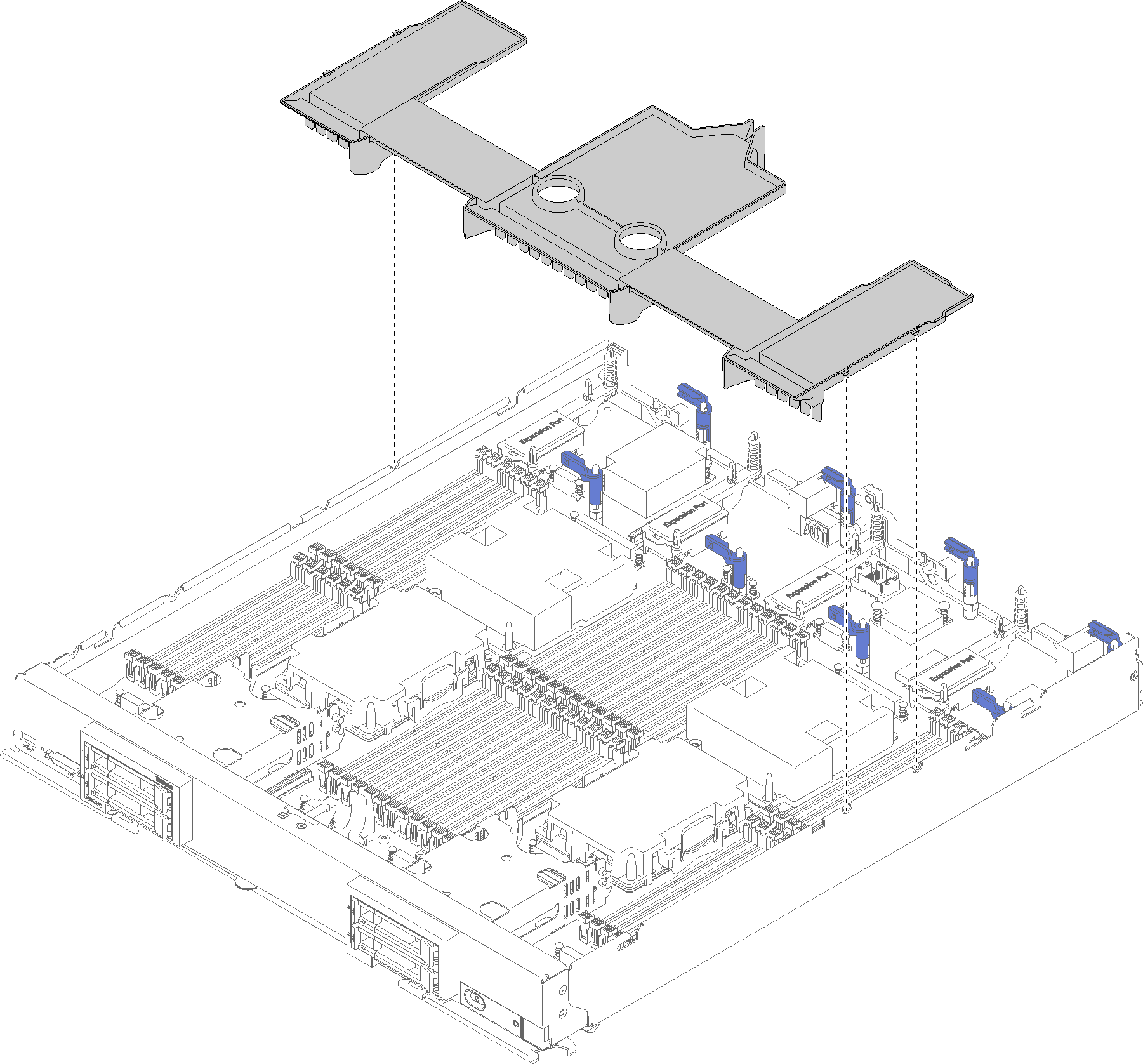 Graphic illustrating the removal of the air baffle