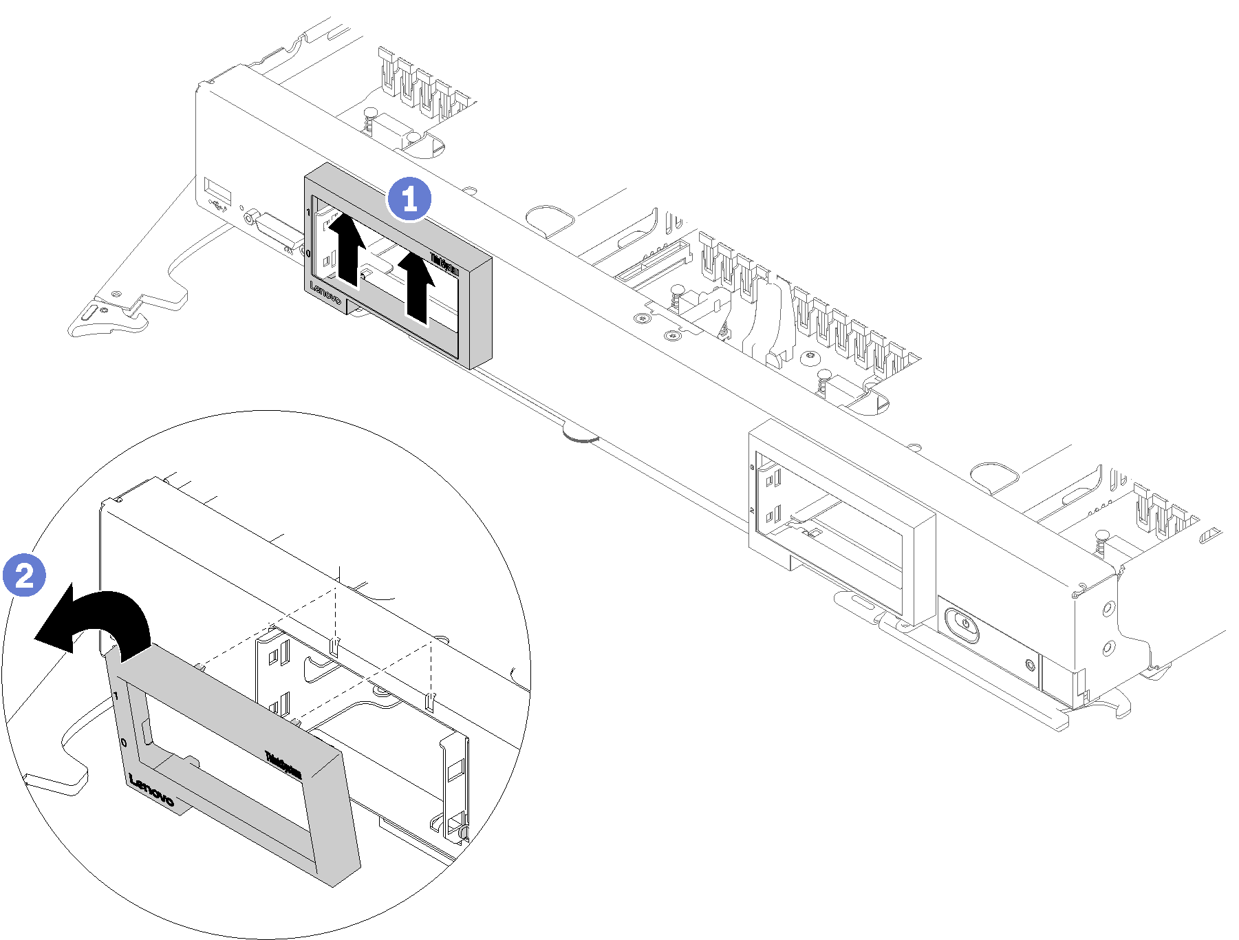 Graphic illustrating removal of the bezel