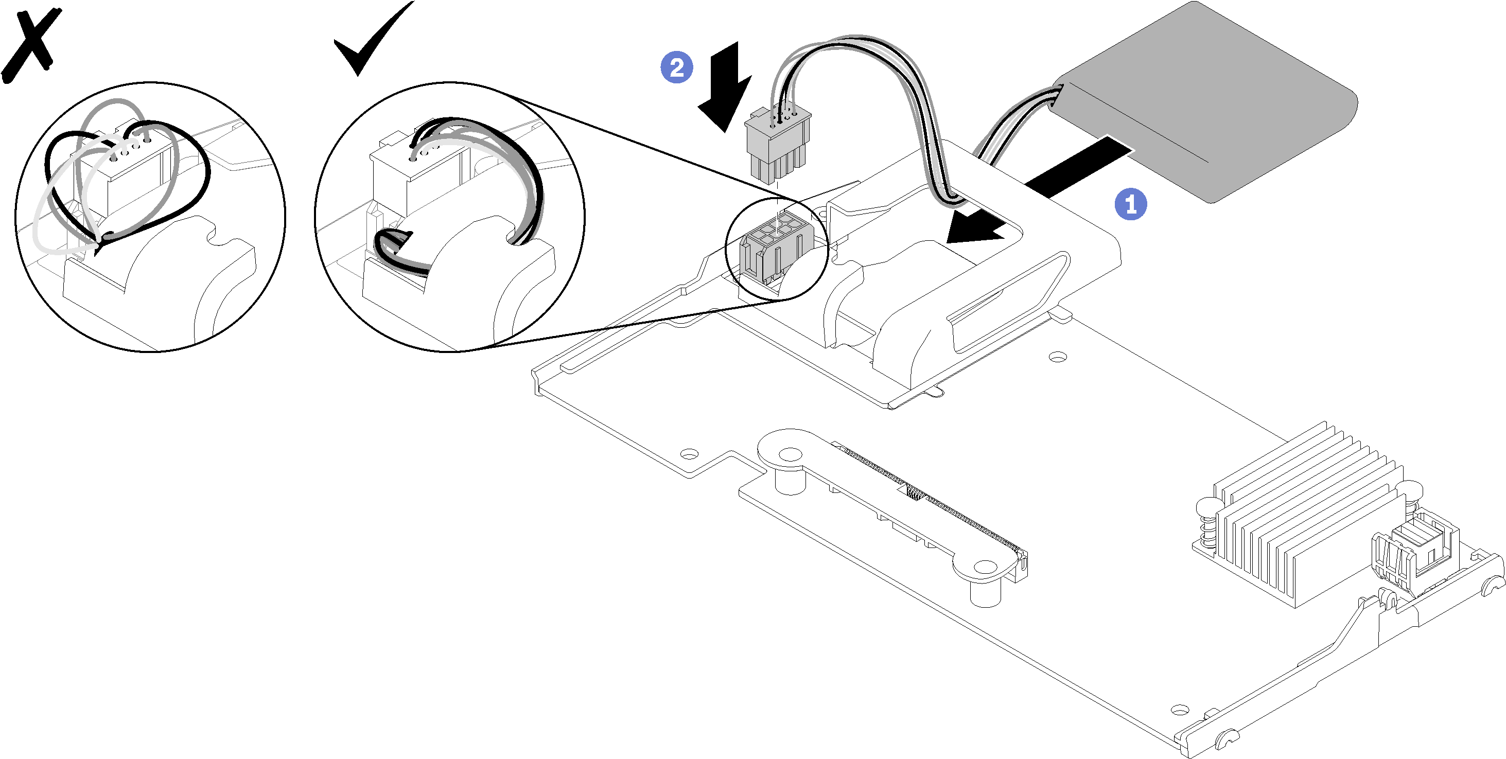 Graphic illustrating installing the flash power module