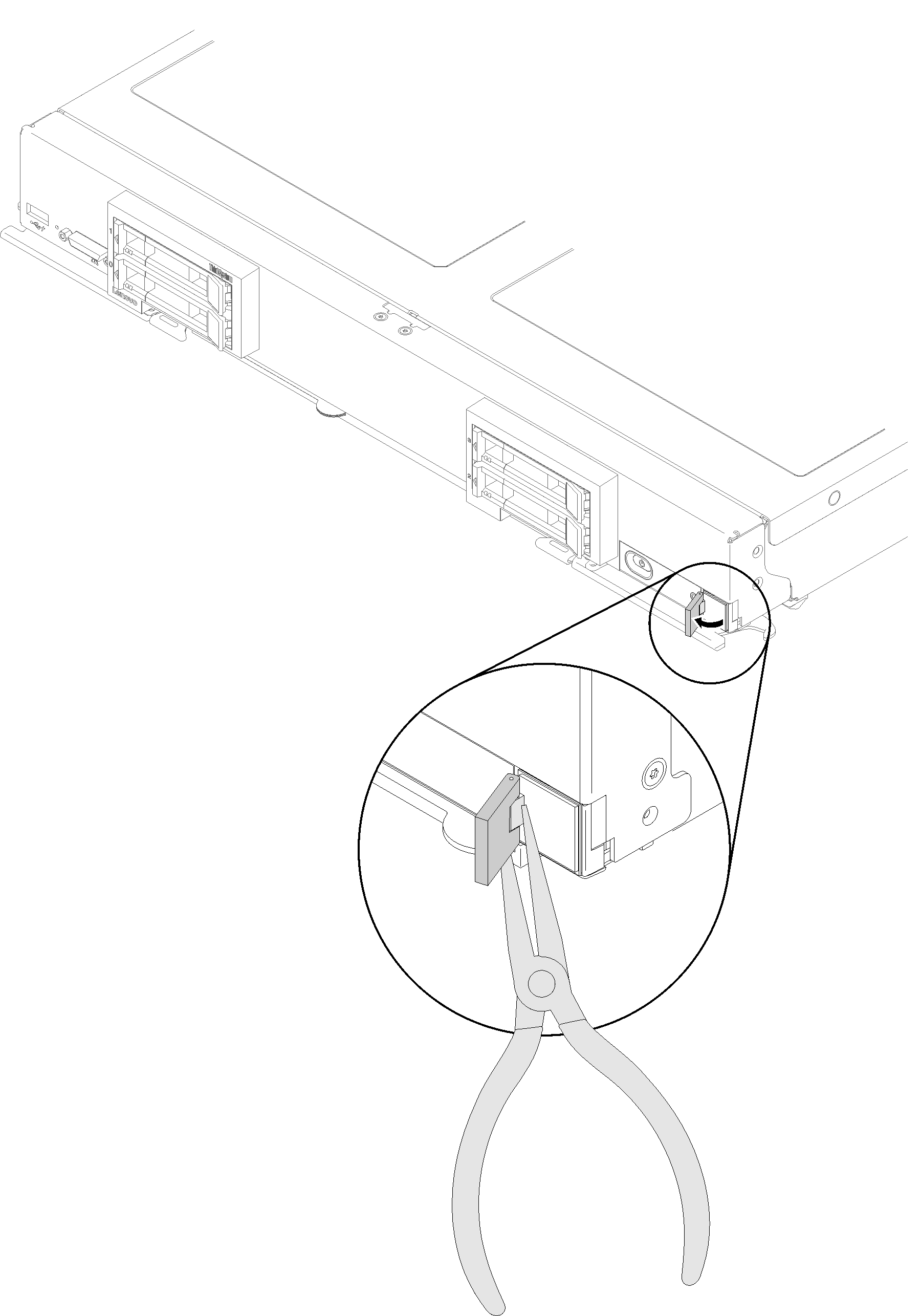Graphic illustrating removal of the RFID tag
