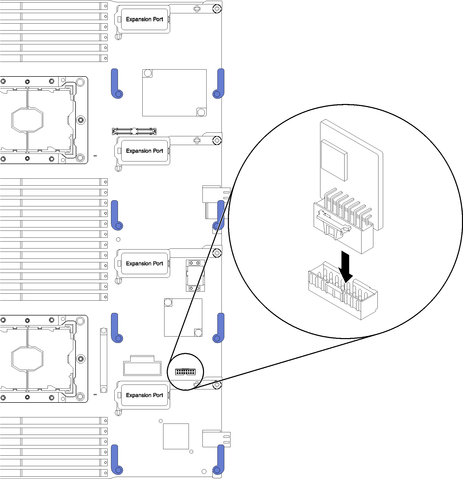 Graphic illustrating the installation of TCM/TPM adapter