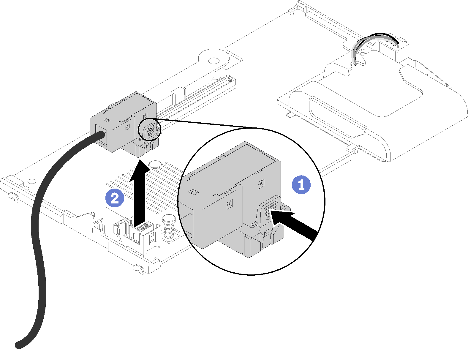 Graphic illustrating disconnecting the cable