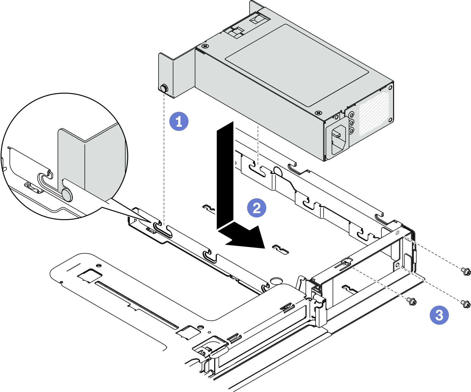 Power supply unit installation