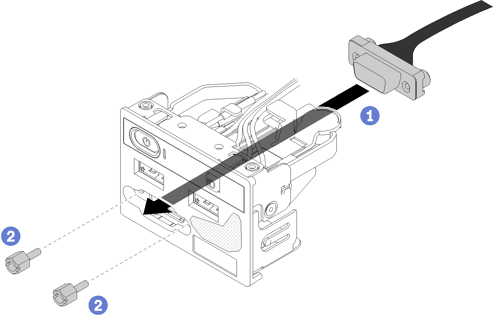 VGA cable installation