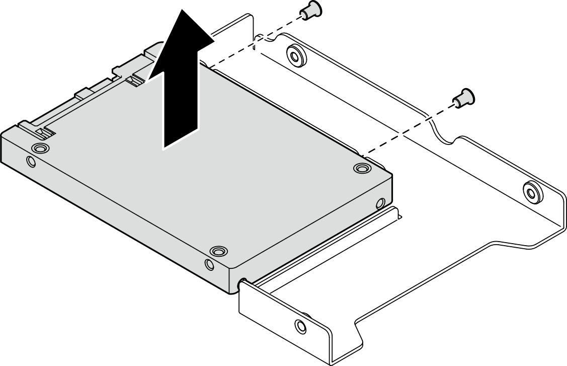 Removing 2.5-inch drive from drive adapter