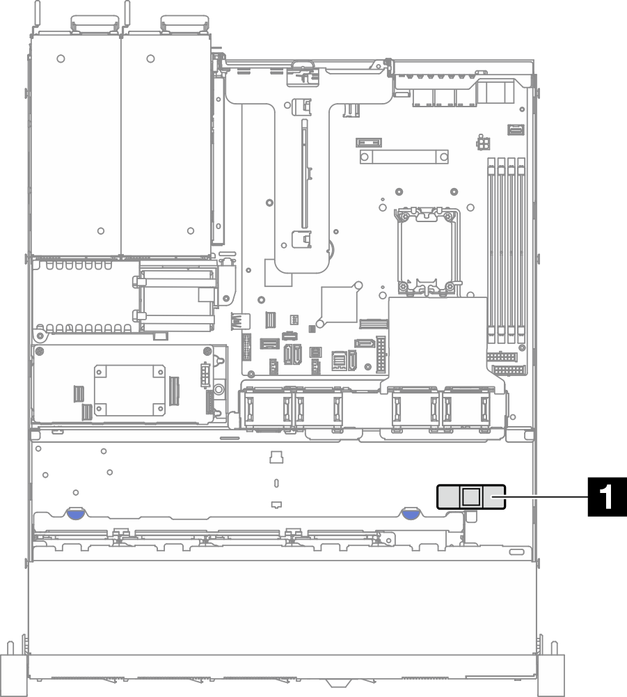 Intrusion switch location in 2.5-inch drive model