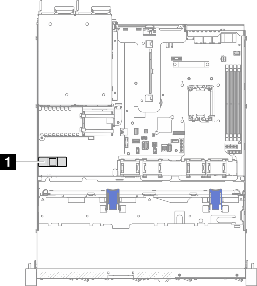 Intrusion switch location in 3.5-inch drive model