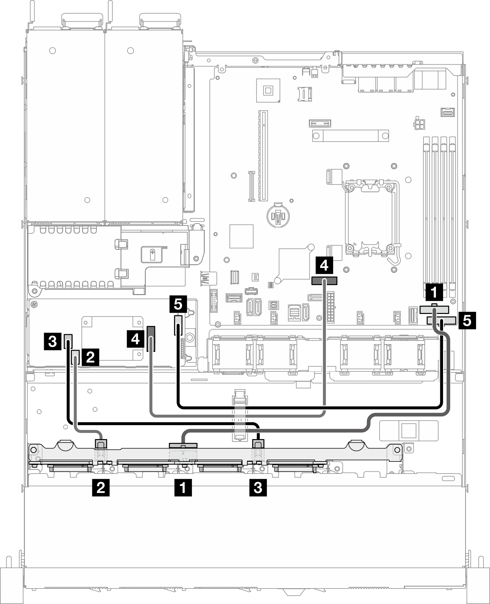 Ten SATA/SAS drives with one CFF RAID (Hardware RAID/HBA)