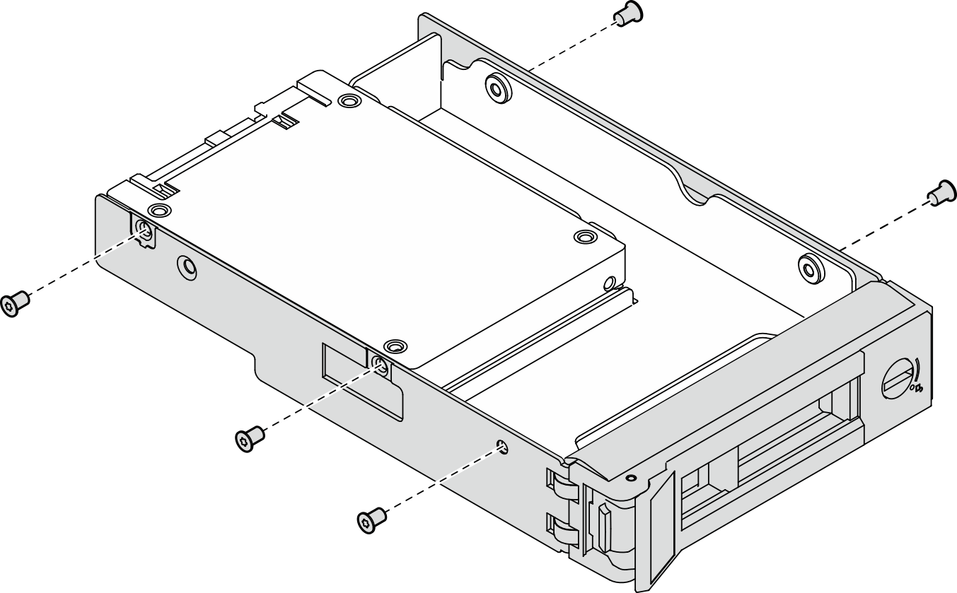 Removing the screws from drive adapter