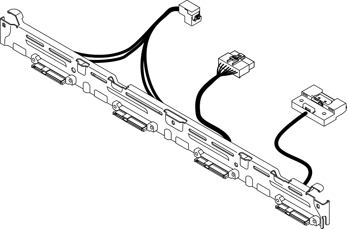 Backplate, two 3.5-inch simple-swap SATA drives and two NVMe drives (connects to onboard connectors)