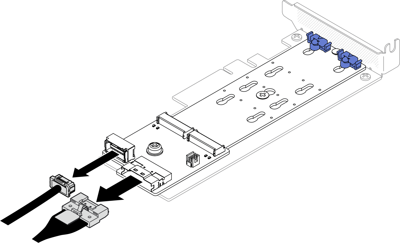 Disconnecting cable from SATA/x4 NVMe M.2 boot adapter