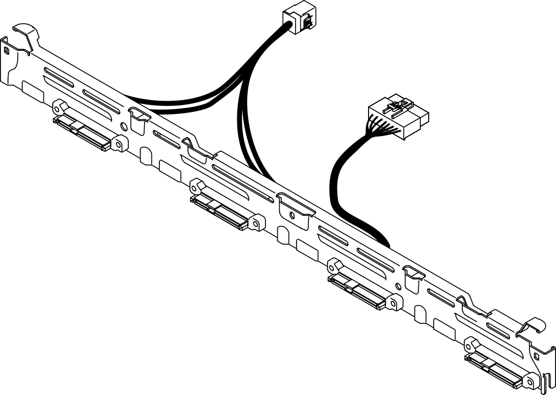 Backplate, four 3.5-inch simple-swap drives (connects to Gen 3 RAID adapter)