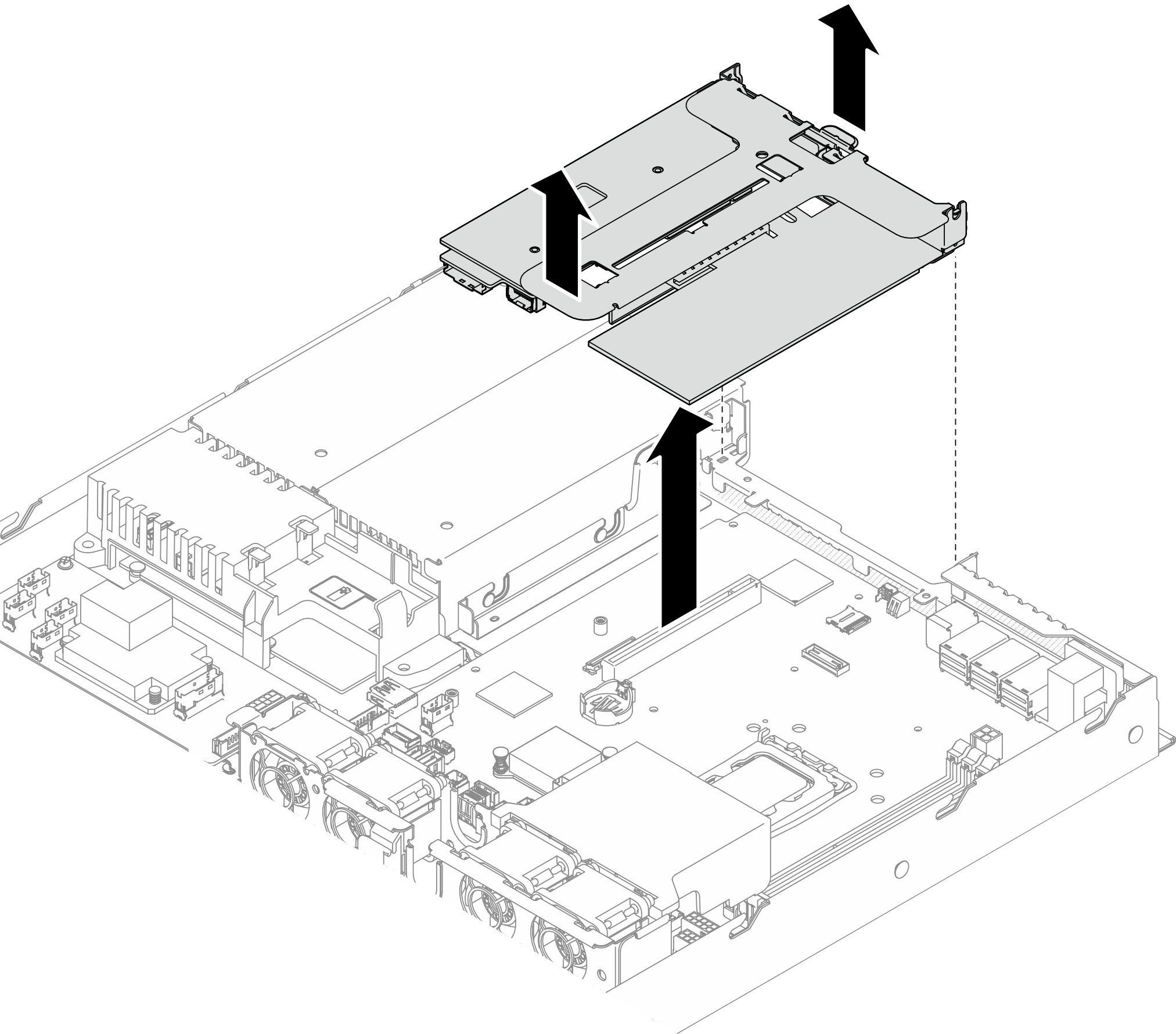 PCIe riser assembly removal