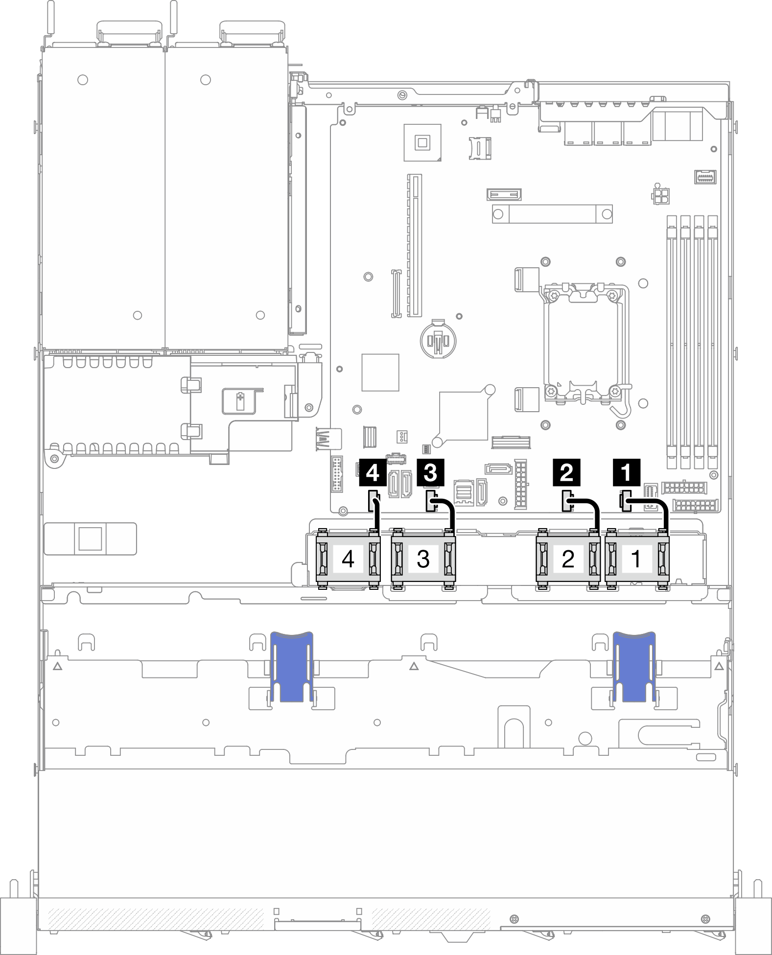 Fan cable routing