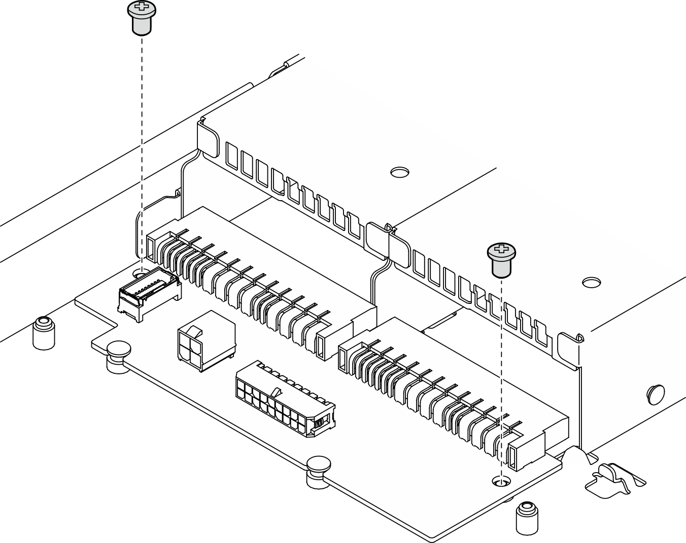 Power distribution board screw removal