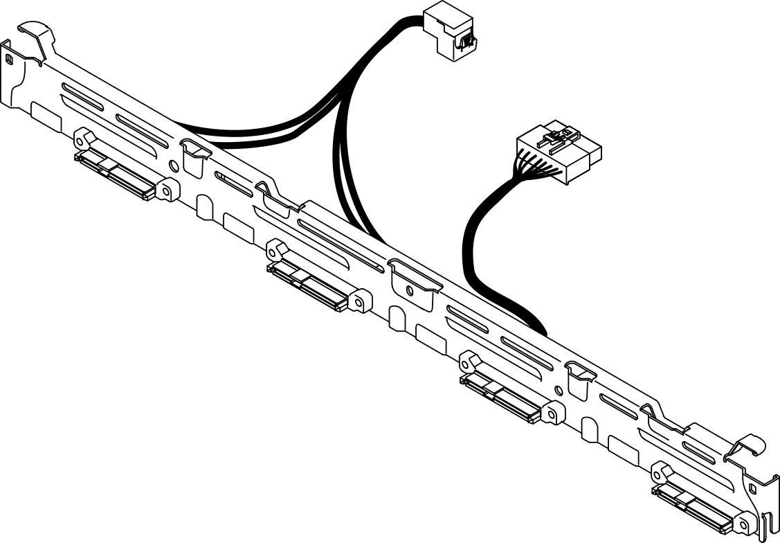 Backplate, four 3.5-inch simple-swap drives (connects to onboard connectors)