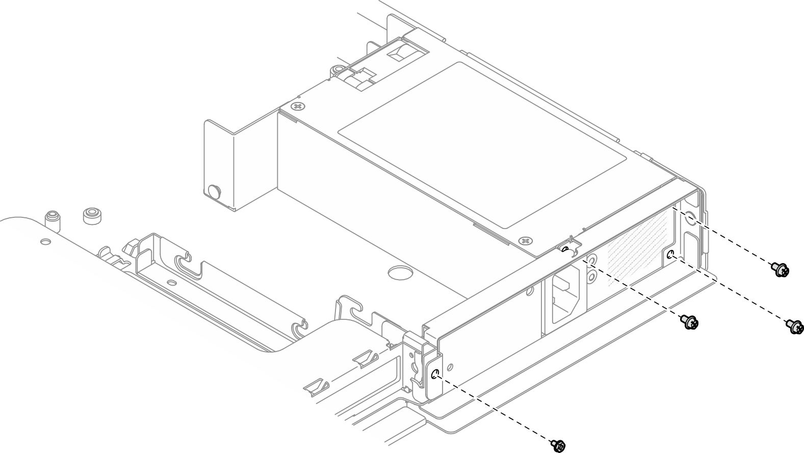 Rear bracket screw installation