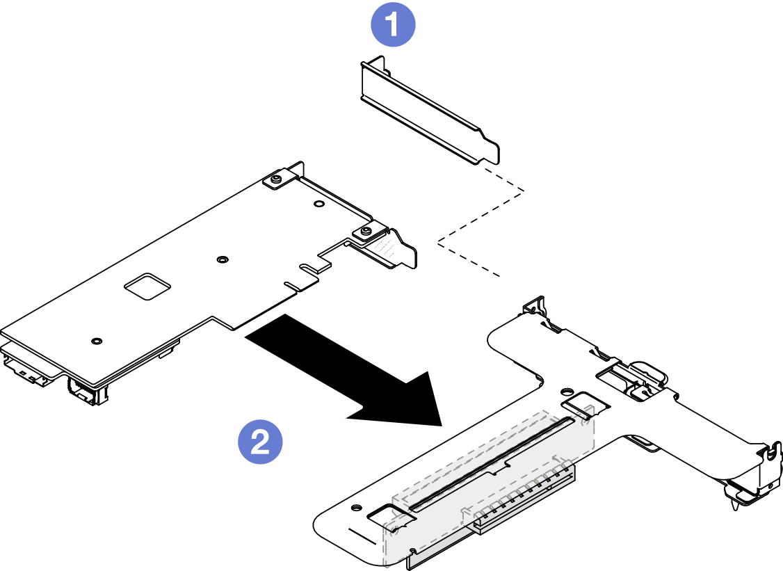 PCIe adapter installation (slot 2)