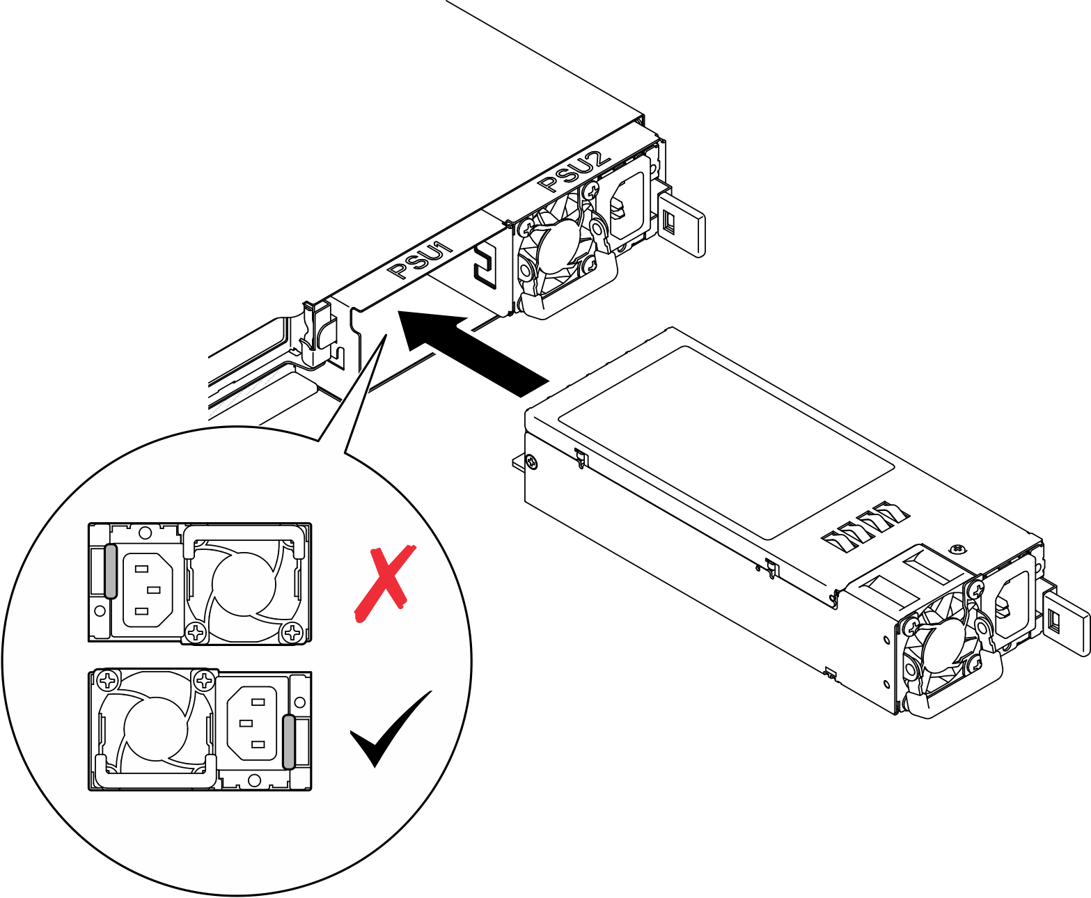 Hot-swap power supply unit installation