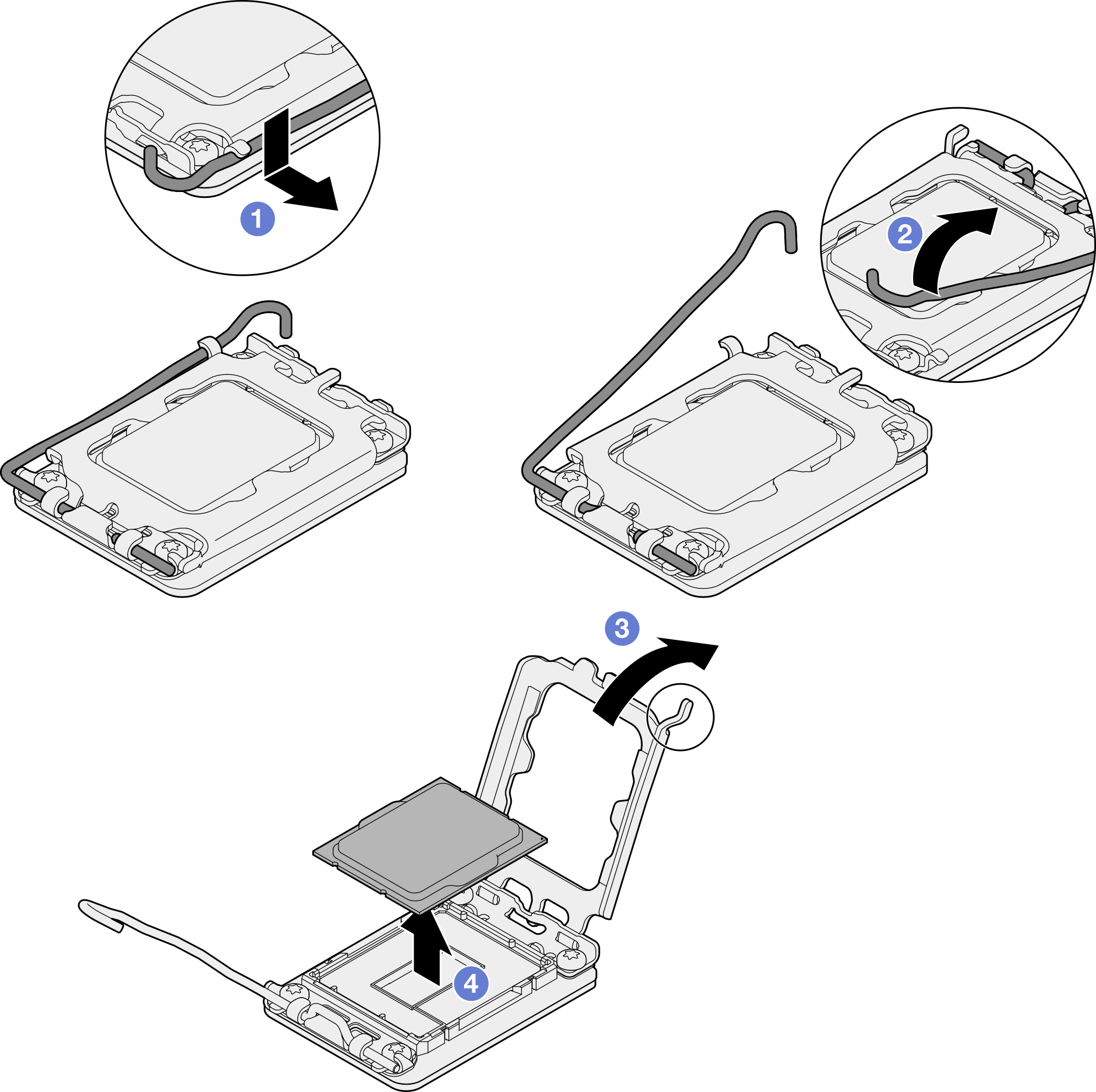 Opening the processor retainer