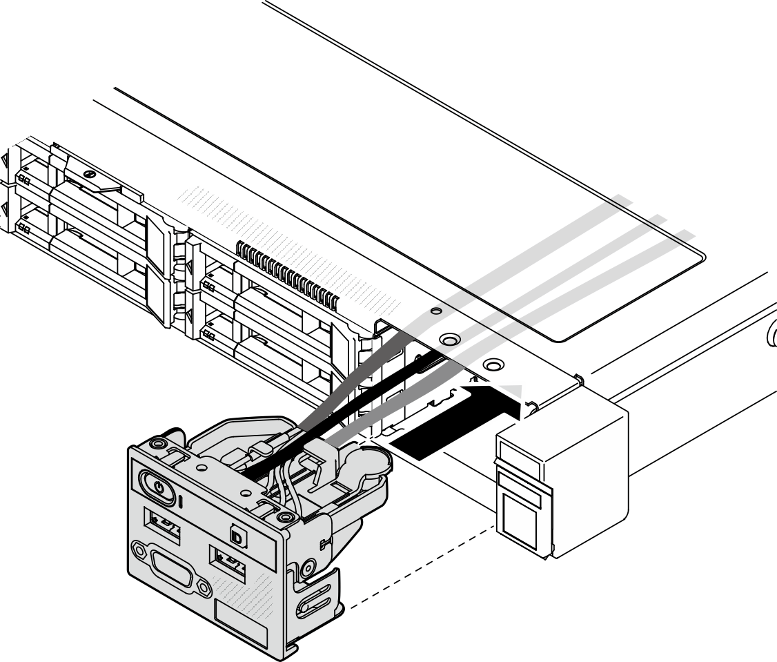 Front I/O module (2.5-inch drive model) installation