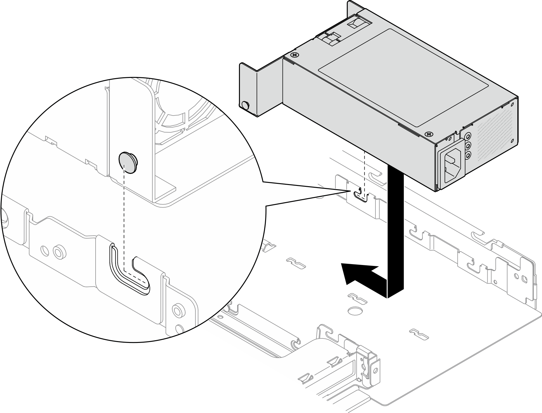 Fixed power supply unit installation