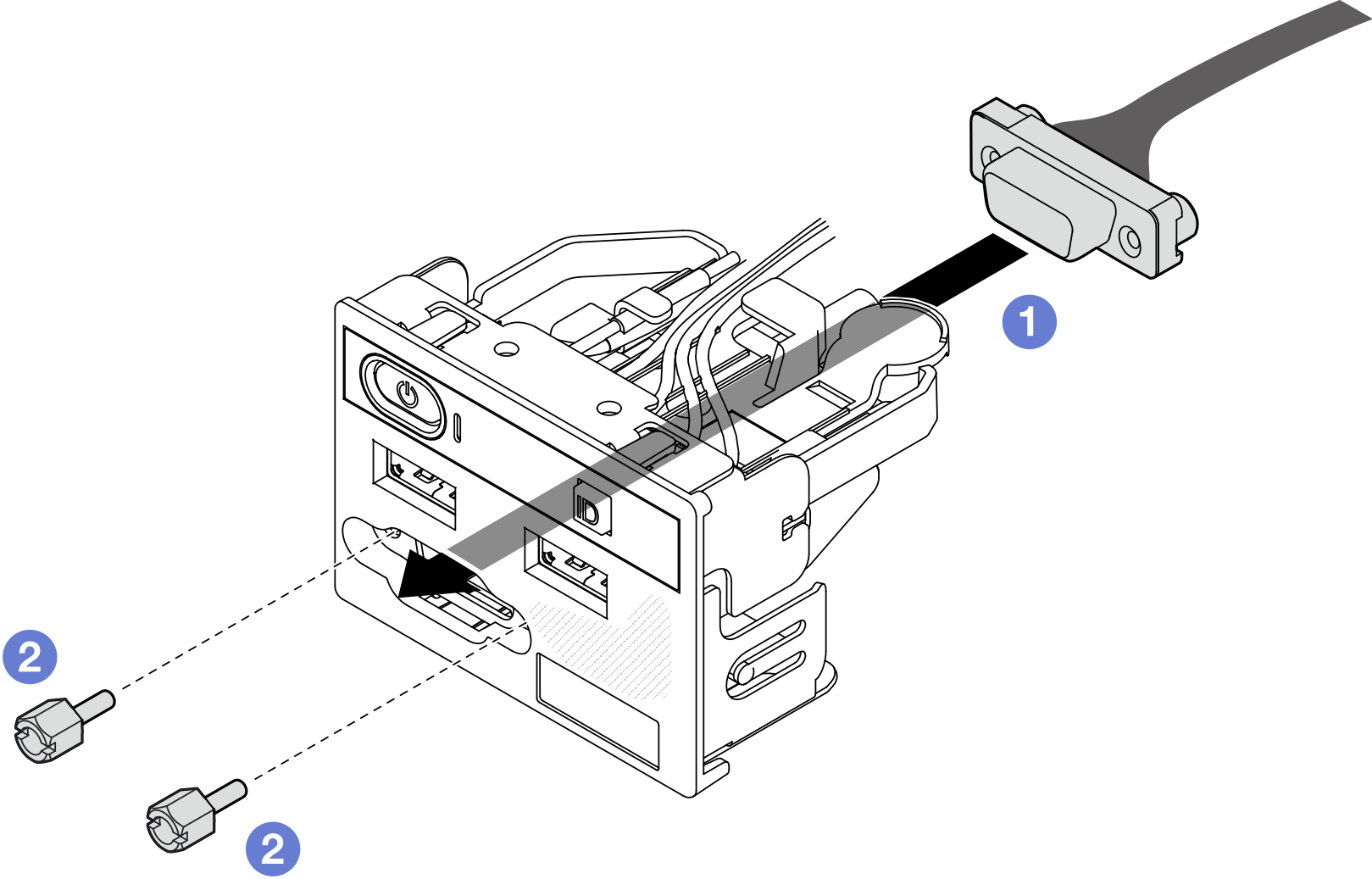 VGA cable installation