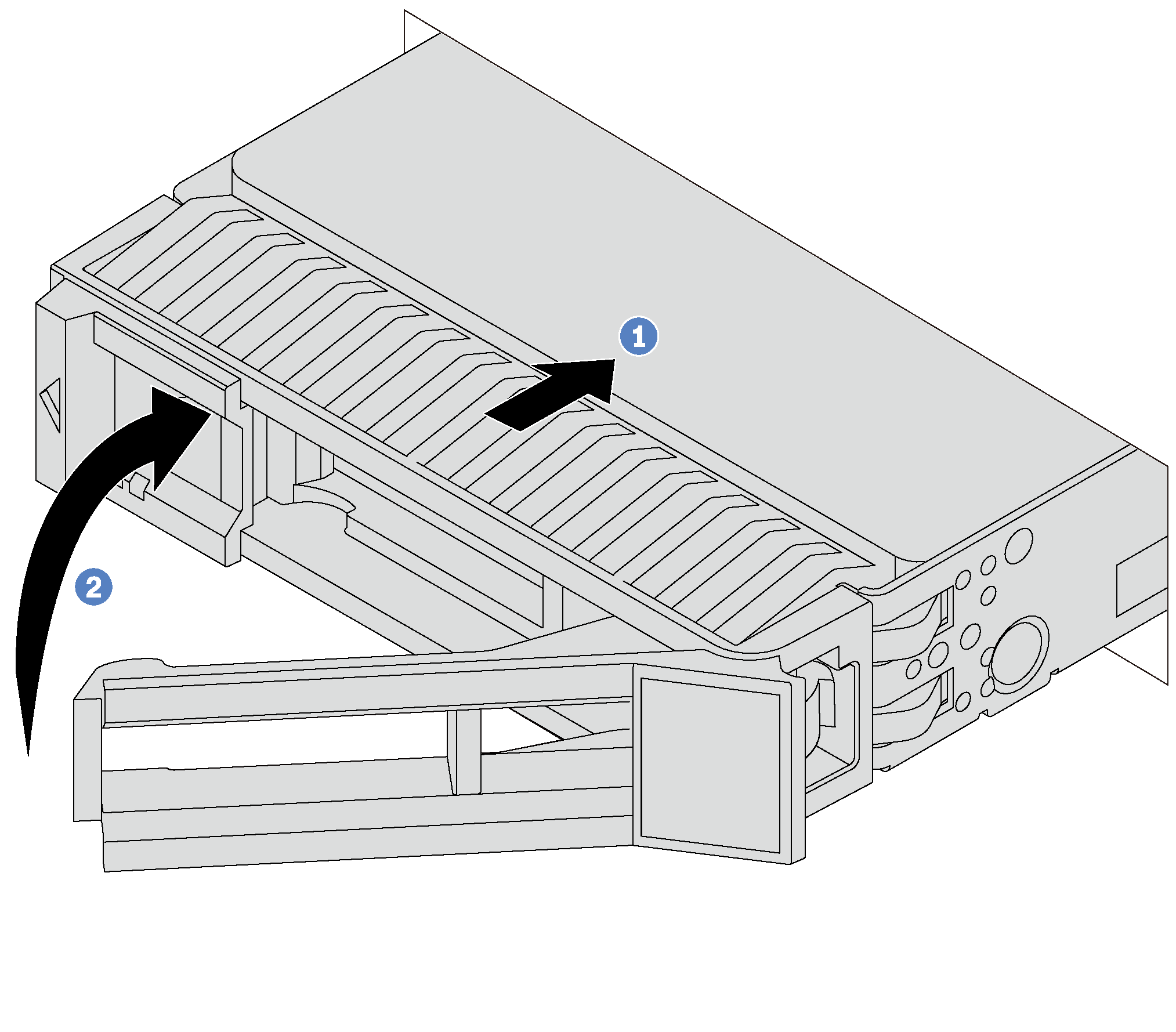 Install the drive into the drive bay.